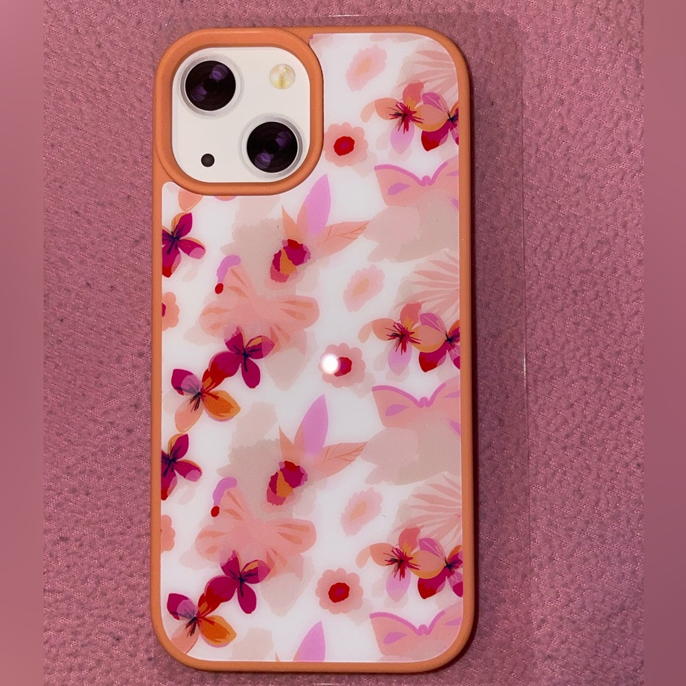 Pink and Orange Floral Phone Case for iPhone